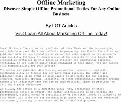 Product picture Offline Marketing